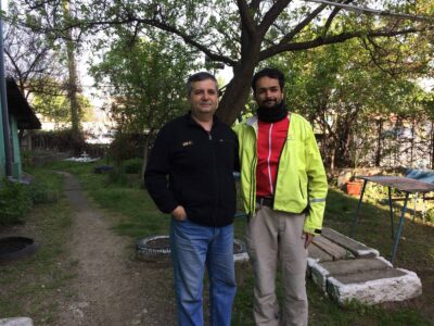 Lucian overheard my request to pitch my tent behind a gas station, and kindly invited me to do it in his backyard instead (Drobeta-Turnu Severin, Romania, April '17)