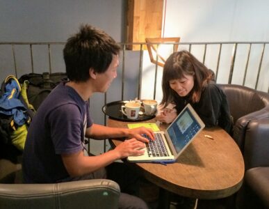 Daichi and Ryo Uchiyama chilling at the Kredens Café in Lviv, Ukraine (Fall '17)