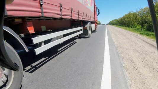 being overtaken by one of countless trucks along my way ( Moldova, May '17 )