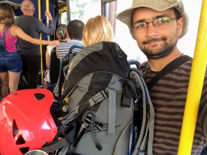 on the marshrutka to the ring road circumscribing L'viv, where i'd start hitchhiking (Ukraine, June '18)