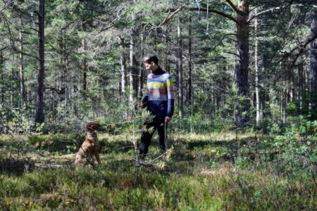 walking in Estonian woods with Fuji and Zelda (June '18)