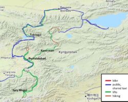 Rico's route in Kyrgyzstan