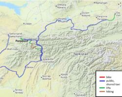 Rico's route in Tajikistan